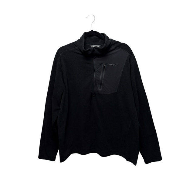 Eddie Bauer Jacket Men XL Black First Ascent 1/4 Zip Fleece Cloud Layer Outdoor - Picture 1 of 8